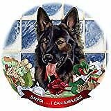 German Shepherd Dark Sable Dog Porcelain Ornament 'Santa. I Can Explain!'