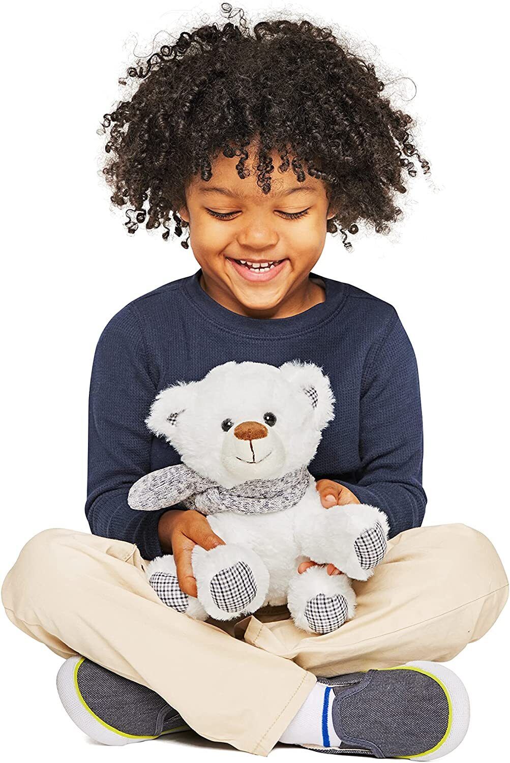 Enesco Kalidou Holiday Teddy Bear with Scarf Plush Stuffed Animal, 8.67 Inch