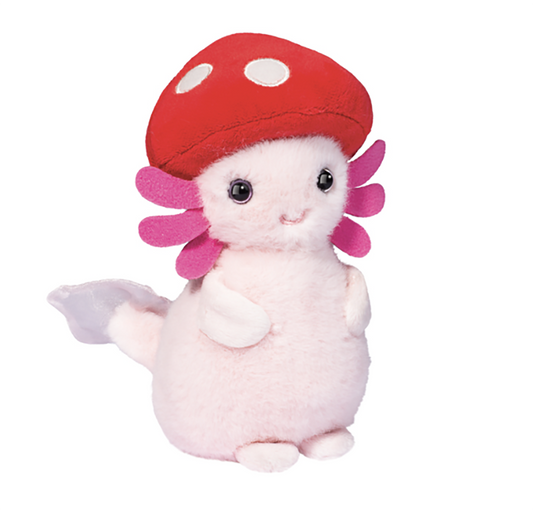 Douglas Pink Funglotl Axolotl with Mushroom Plush Stuffed Animal Toy , 6.5"