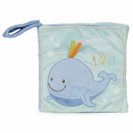 GUND Baby Sleepy Seas 123 Whale Soft Book Plush Sensory Stimulating Toy, 8"