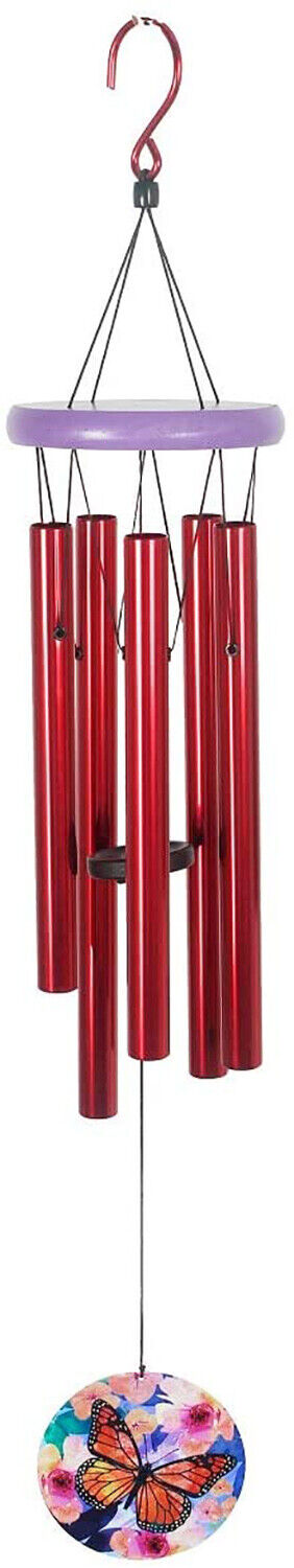 Spoontiques 13920 Butterfly Wind Chime, Red