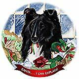 Sheltie Black/White Dog Porcelain Ornament Pet Gift 'Santa. I Can Explain!'