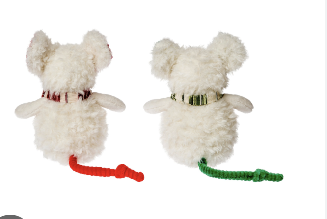 Mary Meyer Merry Mice, Red and Green Ears, Set of 2, 6 inches