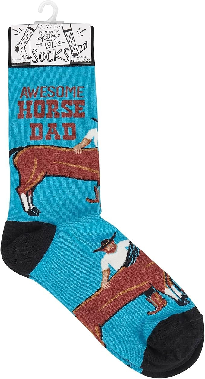 Primitives by Kathy Socks - Awesome Horse Dad Socks, One Size, Unisex