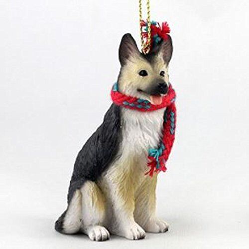 German Shepherd with Scarf Christmas Ornament (Large 3 inch version) Dog