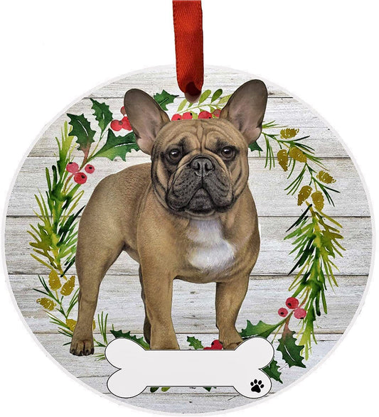 French Bulldog Ornament - E&S Pets - DIY Personalizable, Ceramic Round Ornament