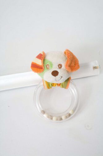 Douglas Toys Plush Orange Dog Ring Baby Rattle