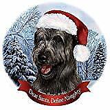 Holiday Pet Gifts Irish Wolfhound Black Dog Santa Hat Porcelain Ornament