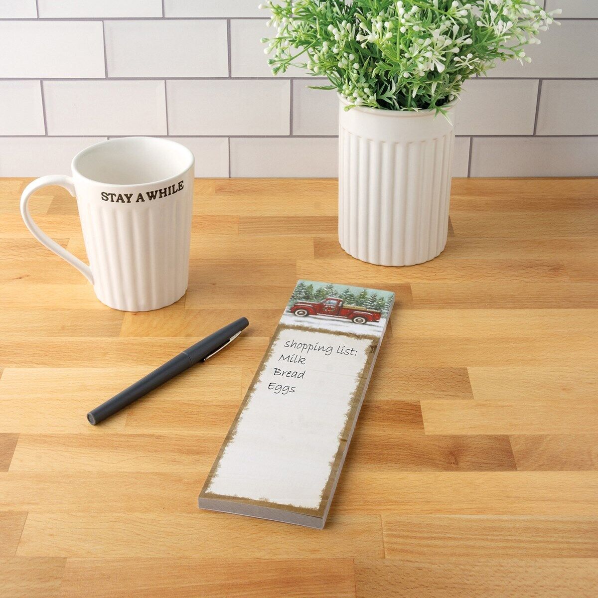 Primitives by Kathy 113552 Red Truck Magnetic List Notepad