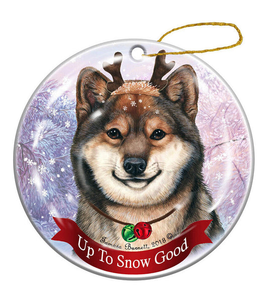 Holiday Pet Gifts Shiba Inu Sesame Dog Porcelain Christmas Ornament