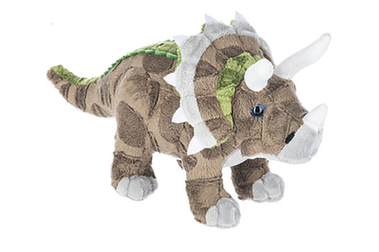 Ganz Small Brown Triceratops Dinosaur 11" Plush Toy Stuffed Animal