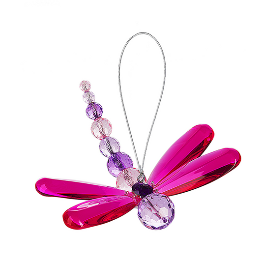 Ganz Crystal Expressions Small Beaded Dragonfly Ornament/Sun-catcher (Dark Pink)