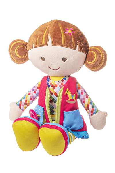 Ganz Learn to Dress Girl Doll with Brown Hair and Pink Outfit, 15.5 inches