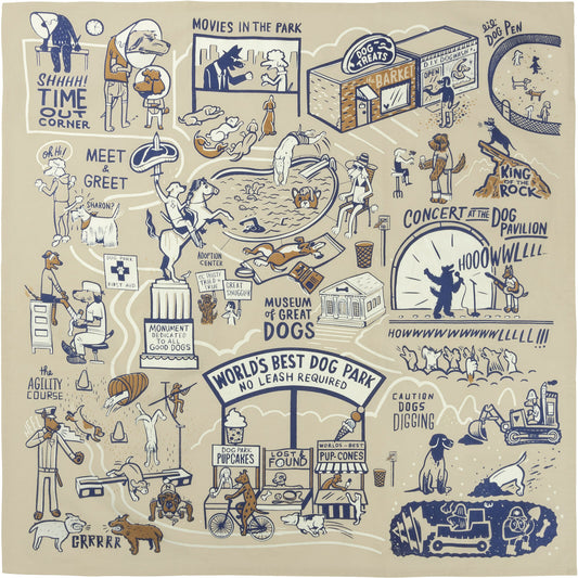 Primitives by Kathy Dish Towel - World's Best Dog Park No Leash Required