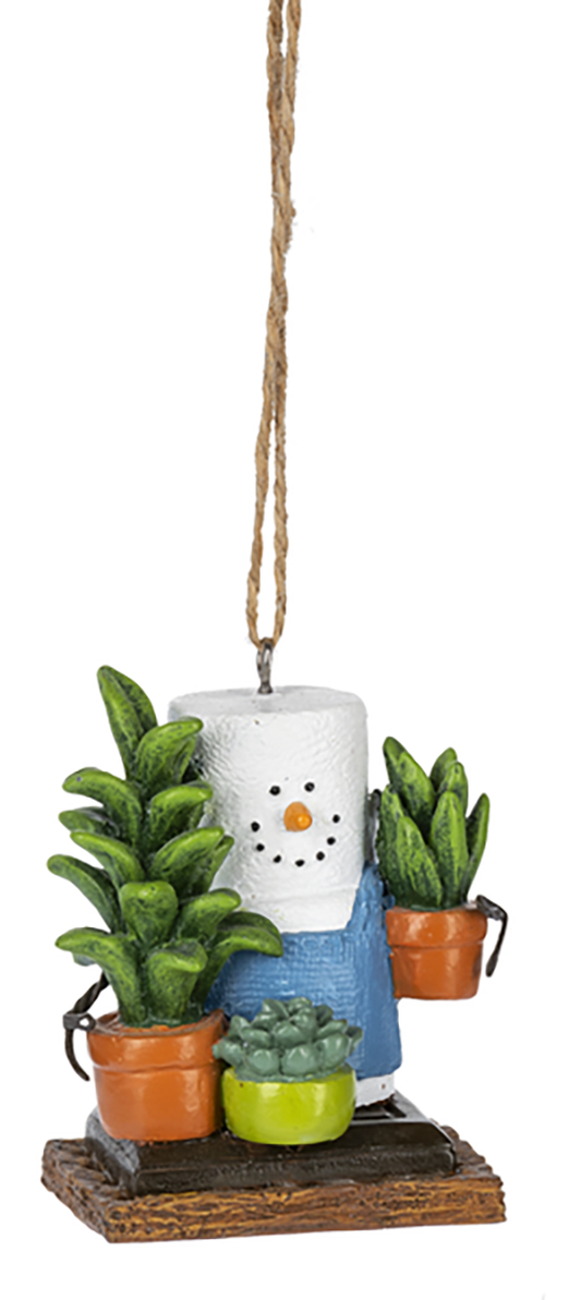 Ganz S'mores Crazy Plant Lady Hanging Ornament, Polyresin, 3" Height (MX181776)