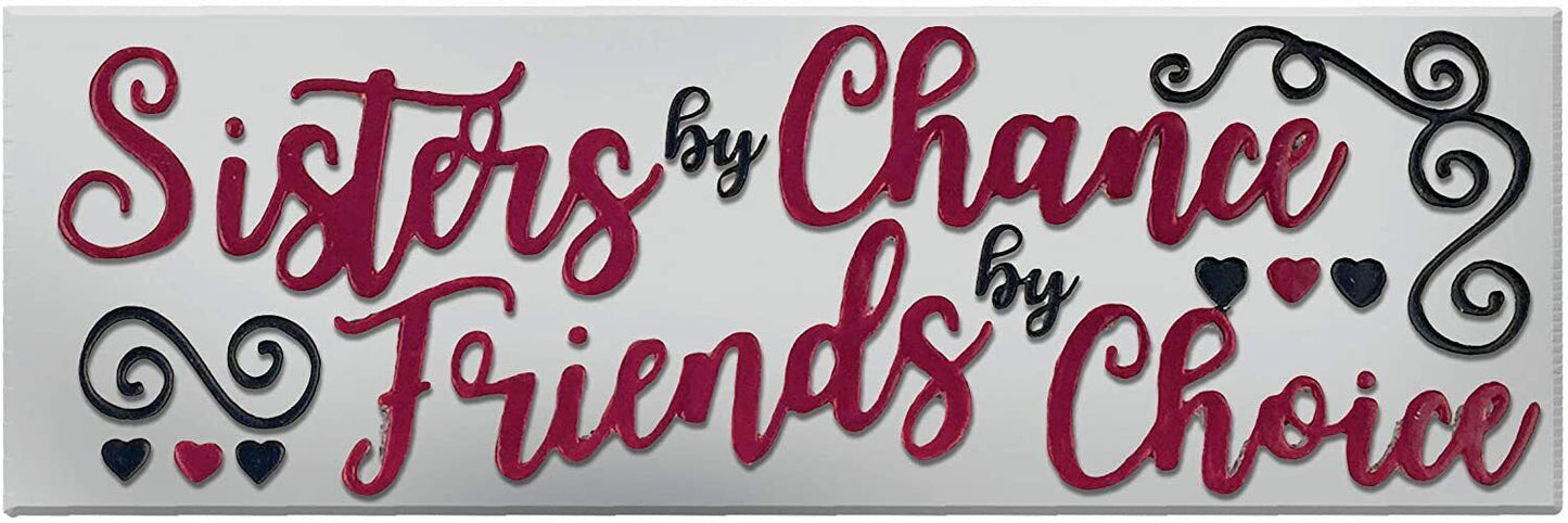 Spoontiques Sisters By Chance Friends by Choice Decorative Sign, 7.75"
