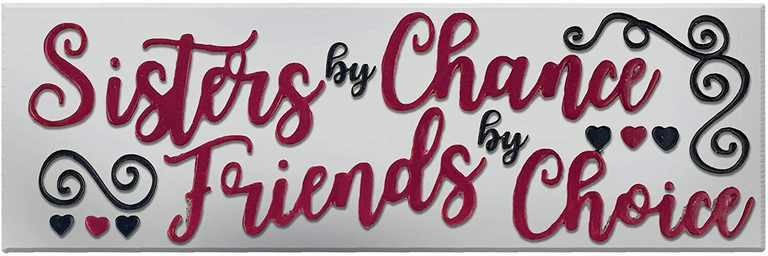 Spoontiques Sisters By Chance Friends by Choice Decorative Sign, 7.75"