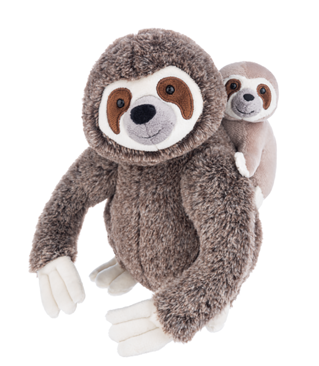 Ganz Mama Sloth & Baby Plush Stuffed Animal Toy, 9.5"