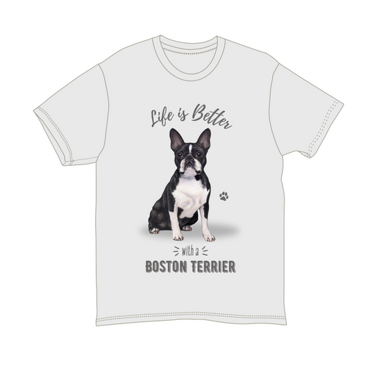 Boston Terrier Unisex 100% Cotton T-Shirt - Super Soft & Comfortable, Medium