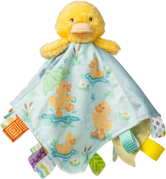 Taggies Stuffed Animal Plush Character Blanket, 13 x 13-In, Yellow Dunkin Duck