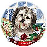 Yorkipoo Silver Dog Porcelain Ornament Pet Gift 'Santa. I Can Explain!'