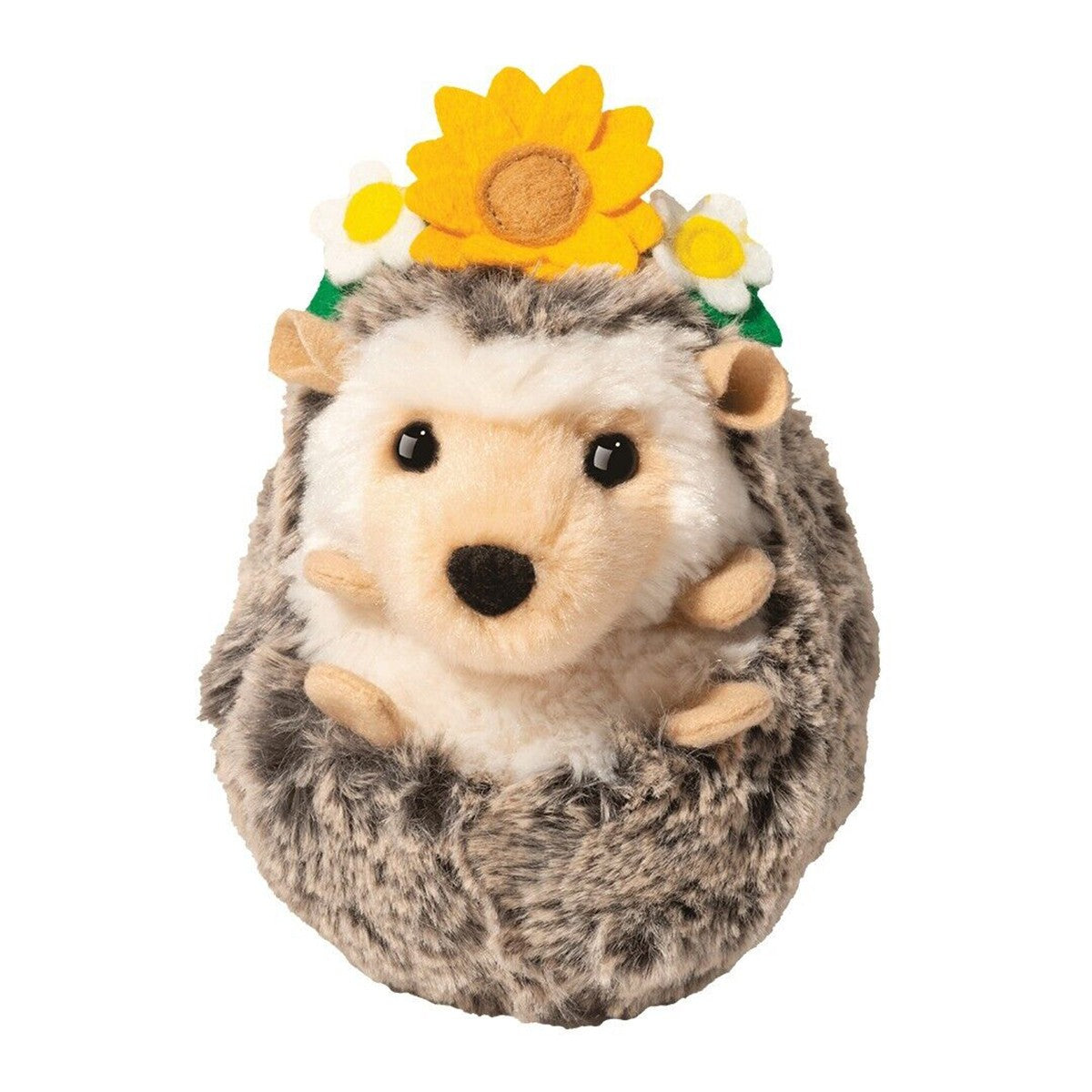 Douglas Spunky Hedgehog Plush Stuffed Animal with Spring Wildflower Headband, 5"