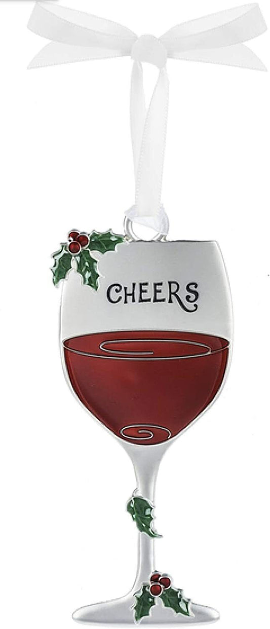 Ganz Merry Merlot Wine Metal Ornament - Cheers