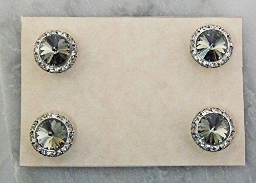 Finishing Touch Magnetic Tack Pin - Black Diamond Stone - Silver Finish