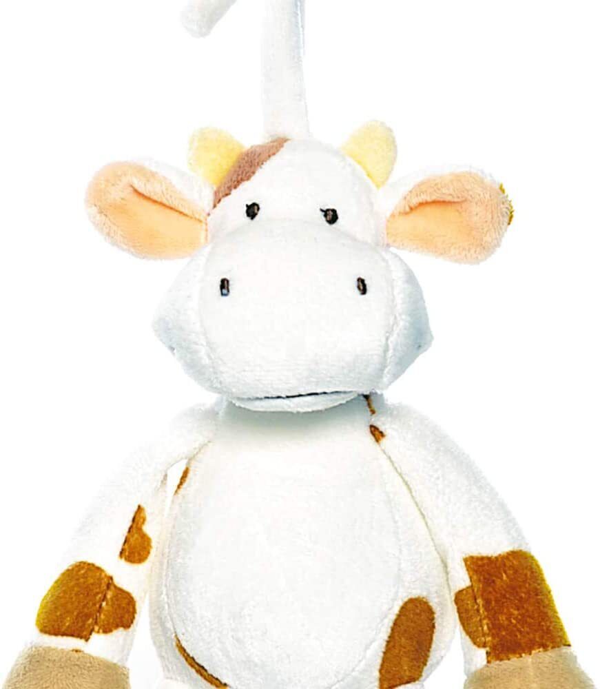 Teddykompaniet Diinglisar Spotted Cow Plush Musical Pull Stuffed Animal Toy, 10"