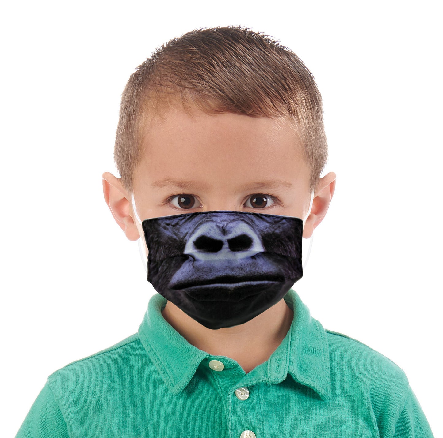 Wildlife Artists Fun Youth Animal Face Masks, Washable, Reusable - Gorilla