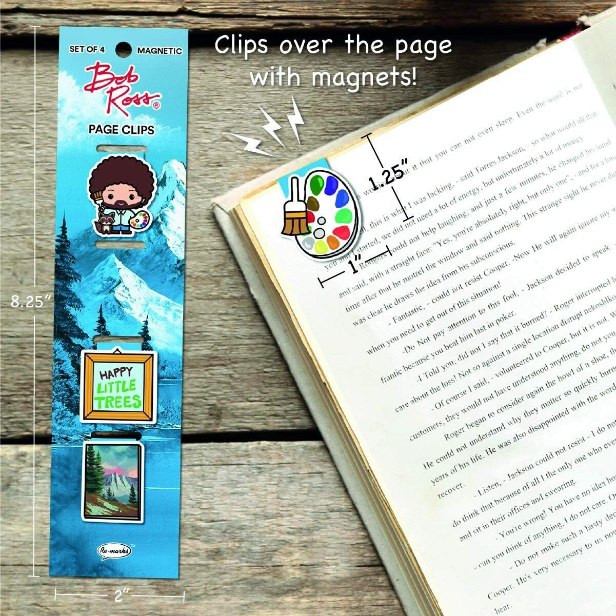 Re-Marks Bob Ross Magnetic Page Clips, Set of 4