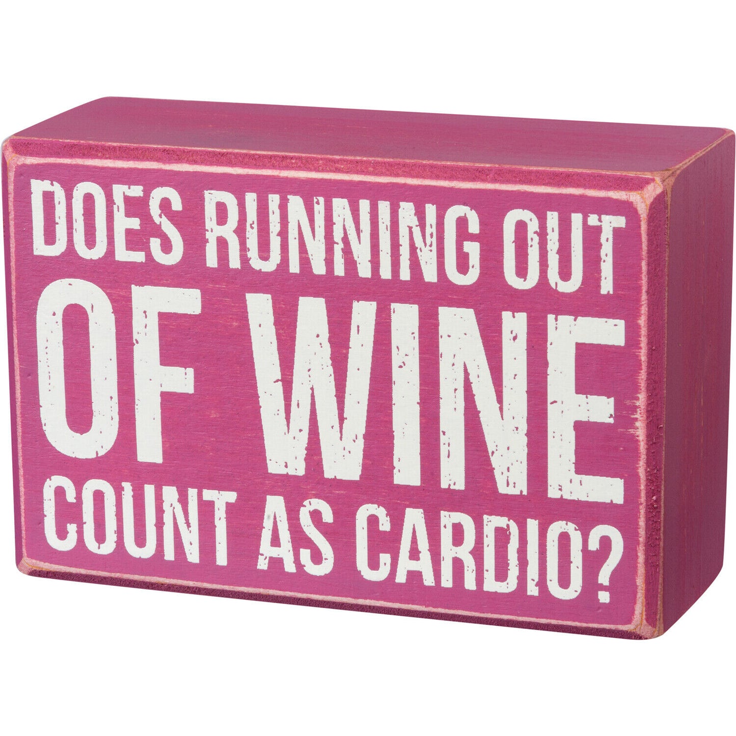 Primitives by Kathy Box Sign/Sock Set - Does Running Out Of Wine Count As Cardio