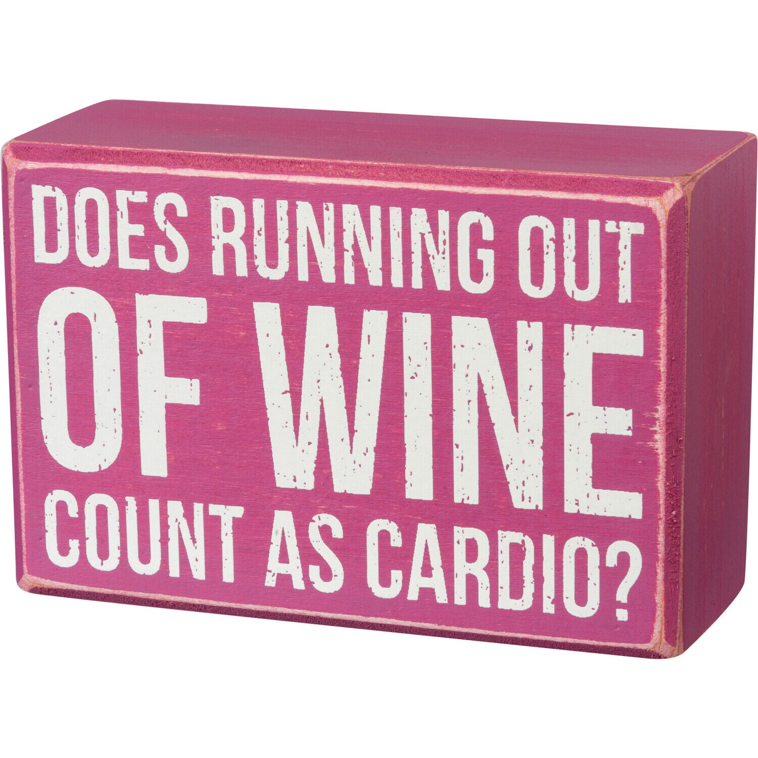 Primitives by Kathy Box Sign/Sock Set - Does Running Out Of Wine Count As Cardio