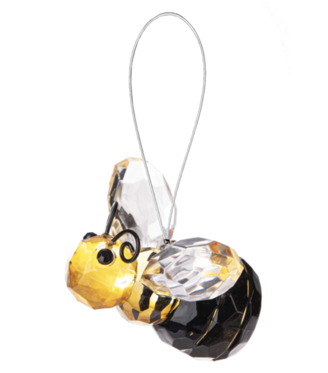 Crystal Expressions Ganz Acrylic Honey Bee Ornament, 2.5 inches