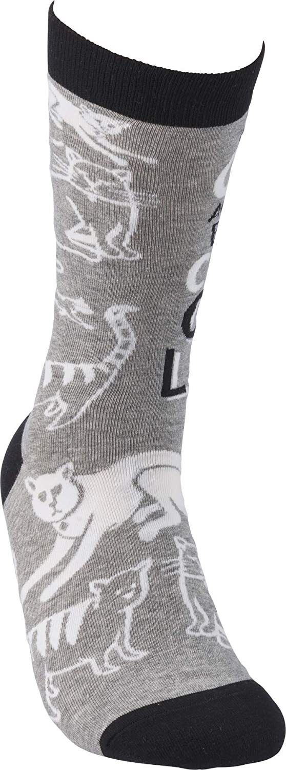 Humorous Quote Socks Unisex One Size Primitives by Kathy (Crazy Cat Lady)