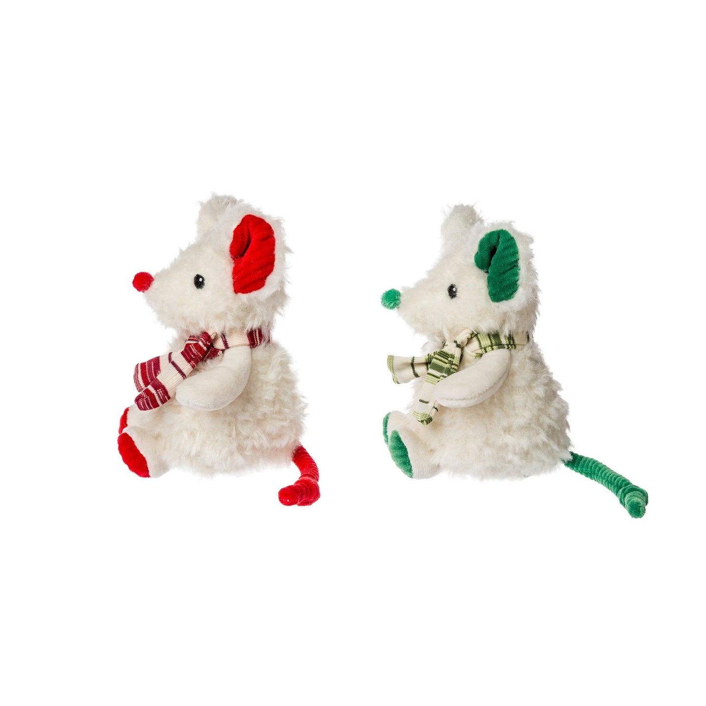 Mary Meyer Merry Mice, Red and Green Ears, Set of 2, 6 inches