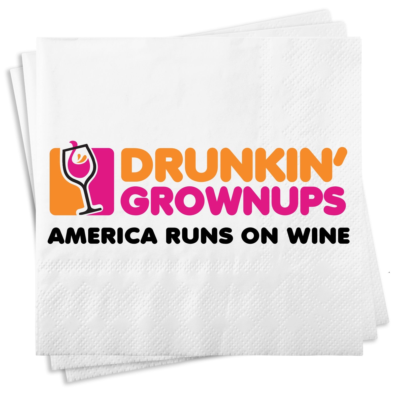 Chris's Stuff Wine Beverage Paper Napkins, Set of 25, Drunkin' Grownups