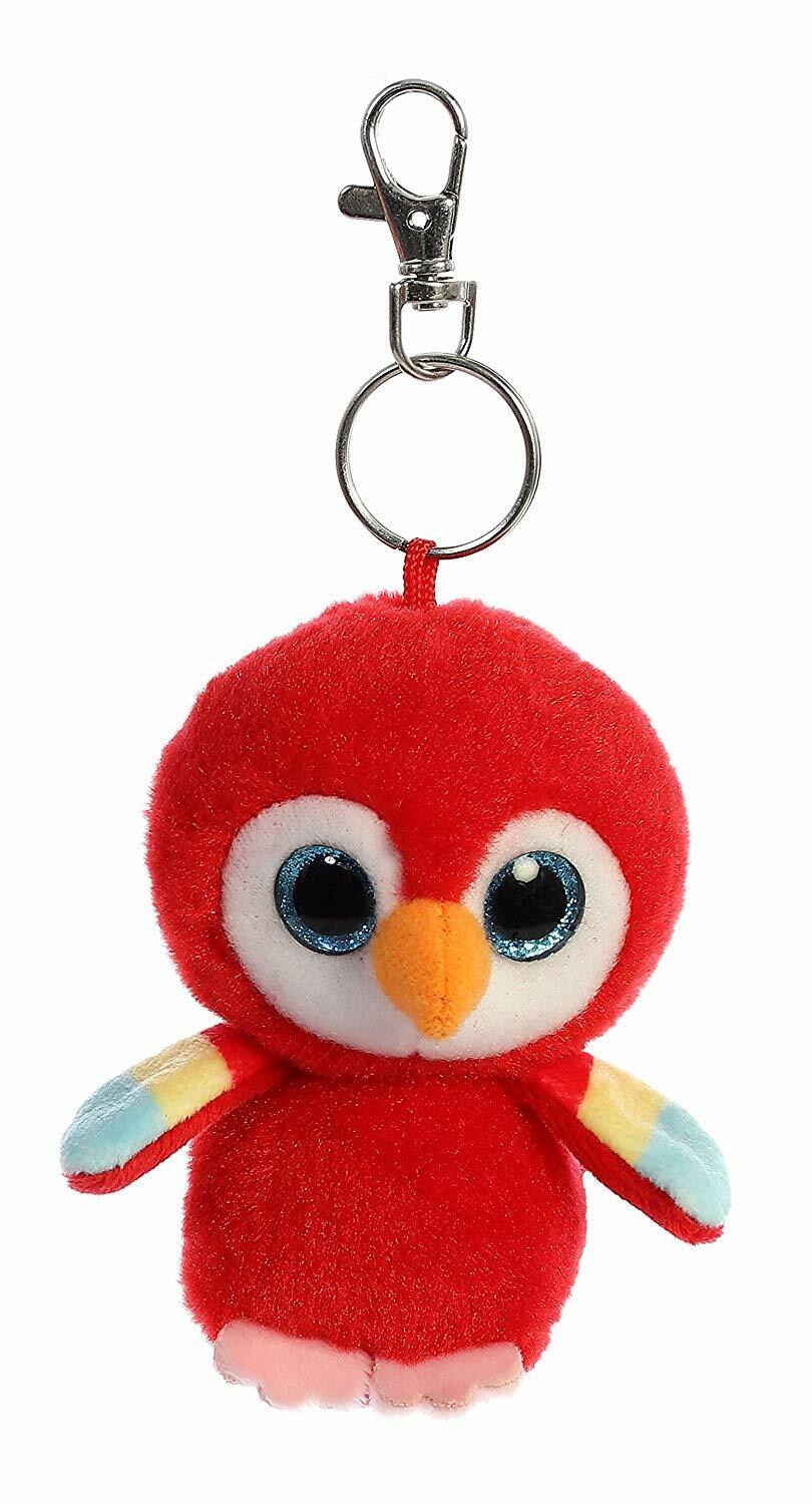 Aurora World Inc. YooHoo 3.5" Lora Scarlet Macaw Keychain Plush Stuffed Animal