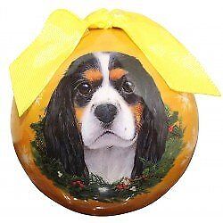 E&S Pets Christmas Ball Ornament - Cavalier Tri