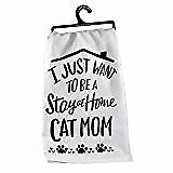 I Just Want to be a Stay at Home Cat Mom Decorative Cotton Towel