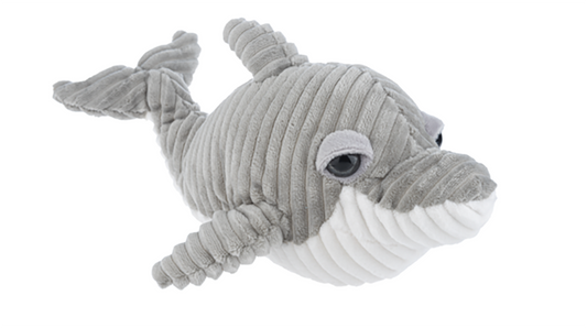 Ganz Ribbles Gray Dolphin Corduroy Plush Stuffed Animal Toy, 13"32