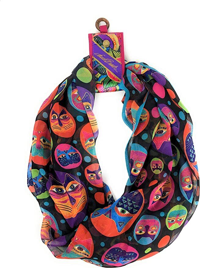 Laurel Burch Artistic Infinity Scarf Collection (Laurel Burch Dottie Cats)