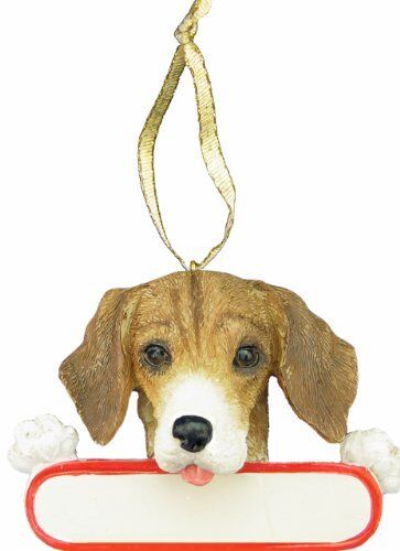 E & S Pets ORN218-3 Beagle Santa's Pals Christmas Ornament