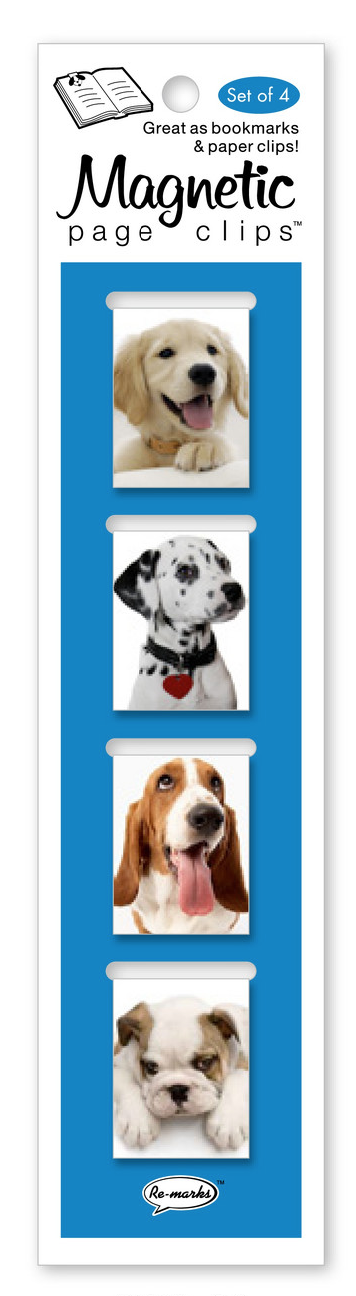 Puppy Dalmatian, Basset Mini Photo Magnetic Page Clips Set of 4 By Re-marks
