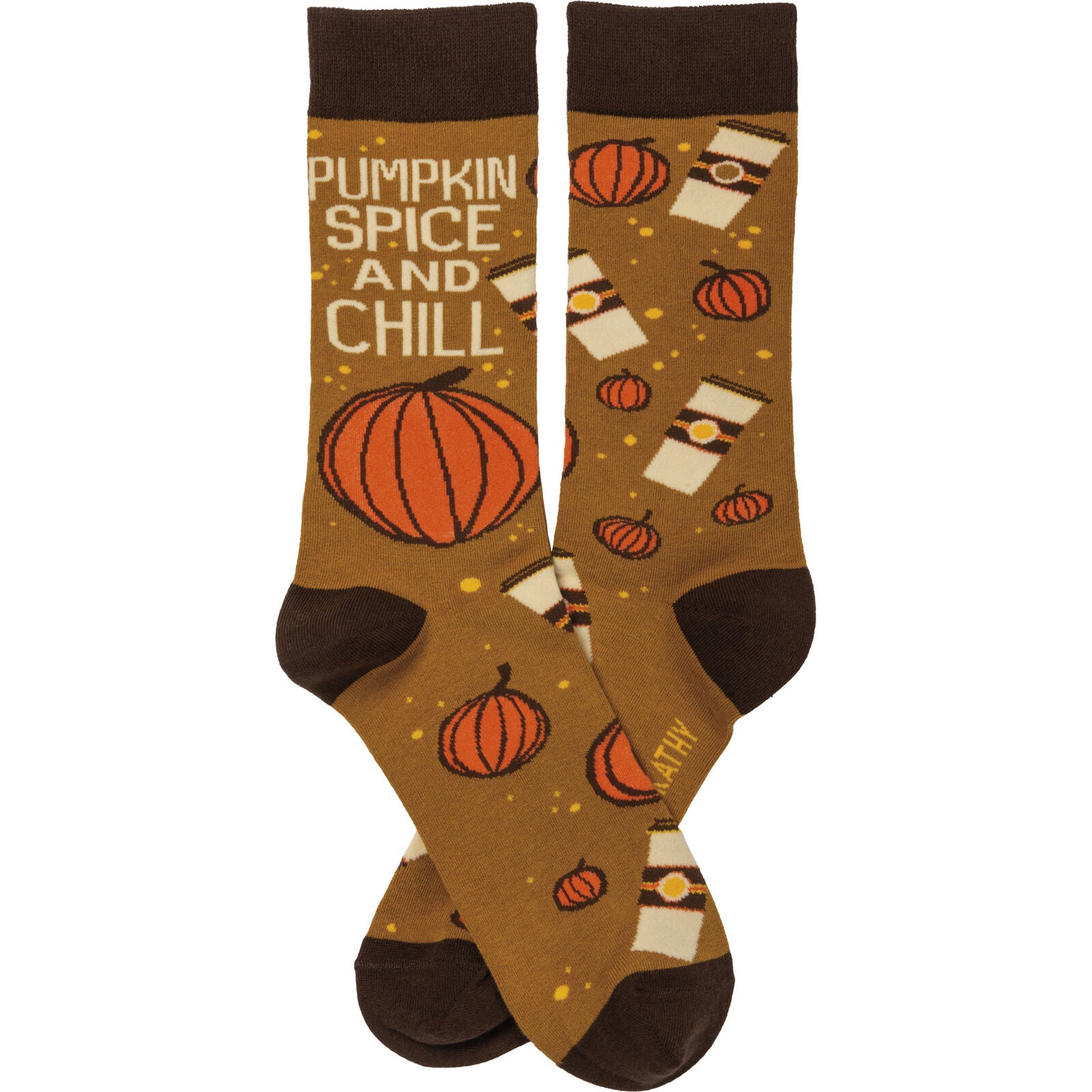 Primitives by Kathy - Pumpkin Spice And Chill Socks, One Size Fits Most