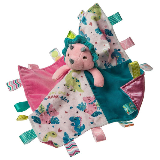 Taggies Stuffed Animal Security Blanket, 13-Inches, Aroar-a-Saurus Pink Dinosaur
