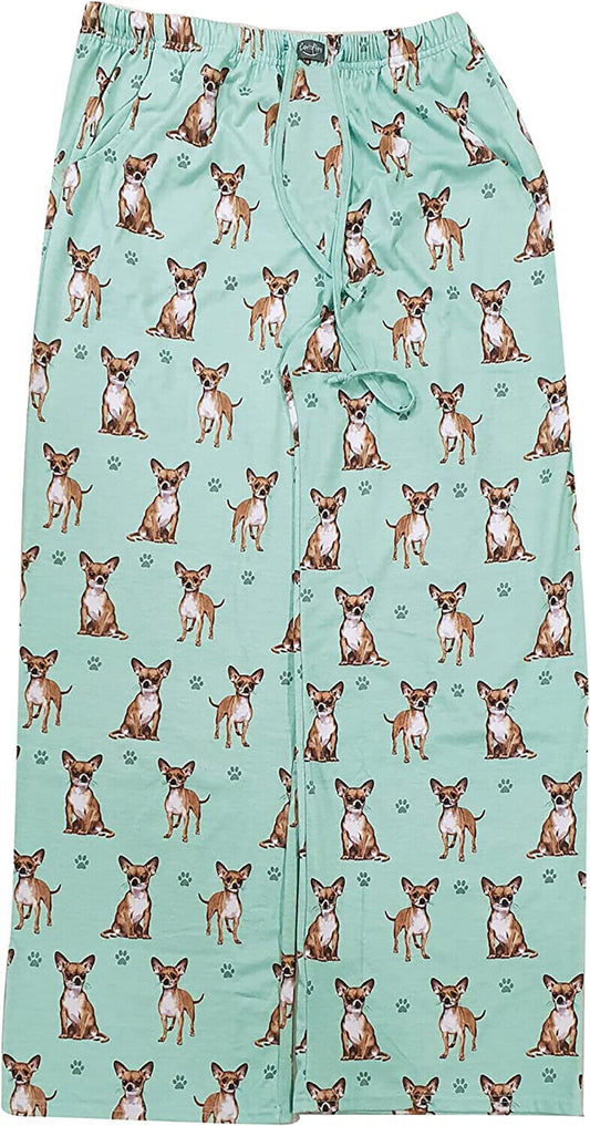 Chihuahua Unisex Lightweight Cotton Blend Pajama Bottoms- Small