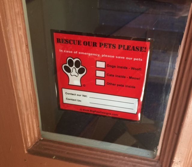 Pet Emergency Rescue Window Cling - Set of 4