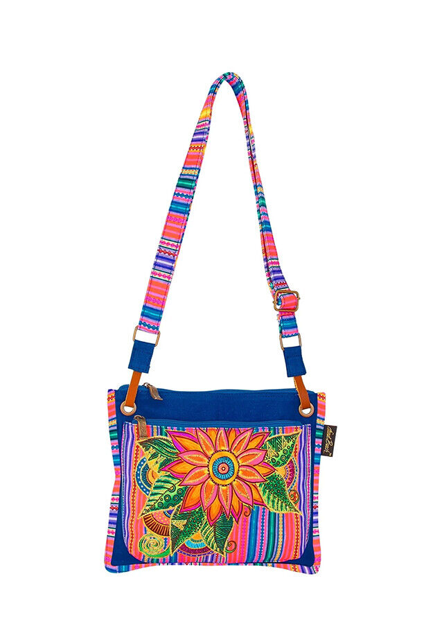 Women's Laurel Fleur Del Sol Flowers Crossbody Bag, 11.5” x 9.5”