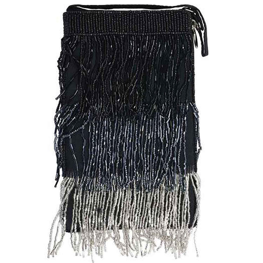 Bamboo Trading Company Cell Phone or Club Bag, Black Silver Fringe